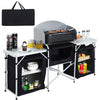Folding Aluminium Camping Table Kitchen Unit Storage Outdoor Cooking Station UK