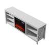 TV Stand Cabinet Unit Table w/ Electric Fireplace Insert Fire Media Heater Flame