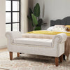 Linen Fabric Upholstered Bench Bed End Window Seat Ottoman Storage Stool Bedroom