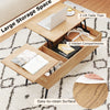 Lift Top Coffee Table Modern Center Table w/Storage Compartments-Natural
