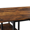 Rustic Rolling Drop Leaf Dining Table Folding Kitchen Table with Open Shelves