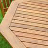 Garden Gear 4 Seat Acacia Wood Dining Set Outdoor Dining Foldable Table & Chairs