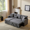L-Shaped 3 Seater Corner Sofa Bed Pull Out Sectional Couch with Storage, Grey
