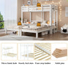 Triple Sleeper Bunk Beds Single Bed Pine Wood Bed Frame Kids Children Bed White