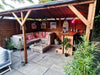 Bar Gazebo 4m x 3m Pressure Treated Wood Garden Shelter Roof Shingles Utopia