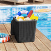 Outdoor Resin Storage Side Table 43L Patio Storage Box Small Table-Black