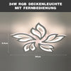 Modern Chandelier LED Lamp White Frame Ceiling Light With RGB Backlight Rahlszqb