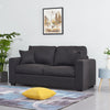 Panana 3 2 Seater Grey Black Linen Fabric Suite Sofa Couch, Free Throw Pillows