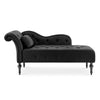 Chaise Lounge Elegant Colourful Velvet Reader's Bedroom Lounge Sofa w/ Wood Legs