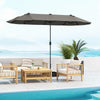 4M Outdoor Table Parasol Patio Umbrella Double-Sided Market Umbrella with Base