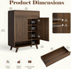 Shoe Cabinet with 1 Drawer & 2 Doors 4-Tier Shoe Rack with Adjustable Shelves