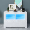 White Modern TV Stand Sideboard Cabinet With Storage 100cm High Gloss LED Light