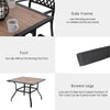 Patio Dining Set for 4 Chairs &Square Table with Umbrella Hole for Garden Black