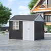 10ft x 8ft Metal Garden Shed Outdoor Bike Tool Storage House Dual Doors Lock UK