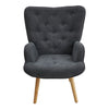 Fabric Accent Chair and Ottoman Set Padded Armchair with Footstool Lounge Seat