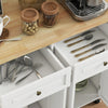 Rolling Kitchen Island Cart Trolley Unit Countertop Storage Cabinet Drawers Rack