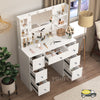 Large 100cm Dressing Table With Hollywood LED Mirror 6 Drawer Vanity Makeup Desk