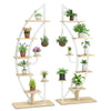 2PCS Modern Flower Pot Holder Tall Metal Plant Stand Rack Ladder Planter Shelf