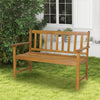 Garden Bench All-weather Patio Chair Acacia Wood Loveseat w/Armrest & Backrest
