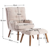 FABRIC ACCENT CHAIR WITH FOOTSTOOL ADJUSTABLE BACKREST LOUNGE RECLINER ARMCHAIR