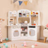 Kids Corner Wooden Play Kitchen with Coffee Machine & Slide-White