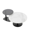 Set Of 2 Nesting Coffee Table Artistic Accent Table Set Heavy Metal Black Base