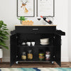 Kitchen Island Cart Rolling Storage Trolley Cart Serving Utility Trolley Black
