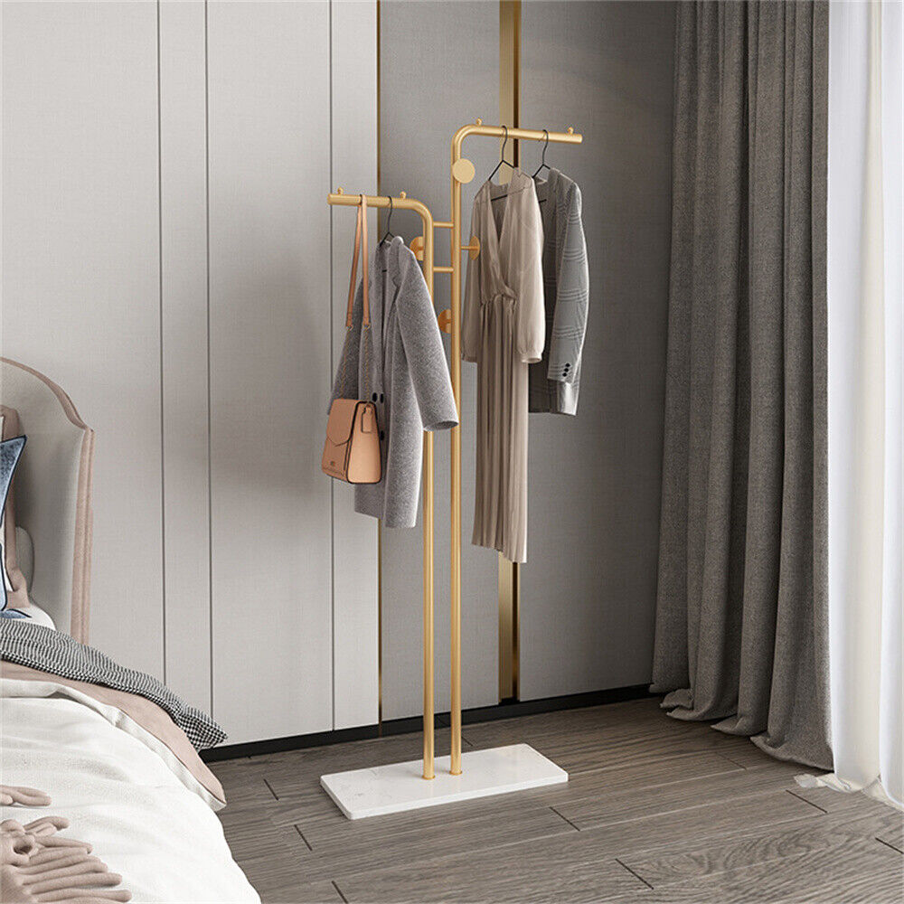 Heavy Duty Dual-pole Clothes Rail Anti-Collapse Garment Rack Coat Hang ...