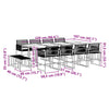 13 Piece Garden Dining Set Black Poly Rattan W0T5