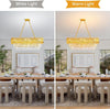 Modern Crystal Chandeliers 3-Tier K9 Oval Crystal Chandeliers Light Fixture Rect