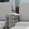 Recliner Rattan Sun Lounger w/ Storage Tea Table & Footstools, Grey