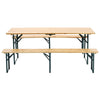 3Pcs Wooden Folding Picnic Beer Table & Bench Trestle Outdoor Garden Patio Pub