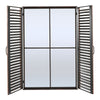 Rustic Window Style Louvered Wall Mirror Metal Framed Mirrors Indoor Outdoor