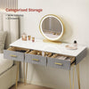 Dressing Table With 3 Drawers Mirror Stool Set Makeup Desk Vanity Table Bedroom