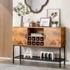 Industrial Kitchen Storage Cabinet Wooden Buffet Sideboard Cupboard w/ Wine Rack
