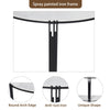 FATIVO Luxury Marble Console Table Semi Circle Entryway Table Geometric Line Leg