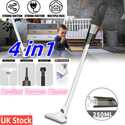 4-in-1 Handheld Cordless Stick Vacuum Cleaner, Lightweight and Quiet Bagless Vac