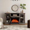 Electric Fireplace Set w/ TV Stand Fire Log Stove Unit Cabinet 3 Color LED Flame