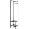 Freestanding Hall Tree Corner Coat Rack with Top Hanger & 2 Mesh Shelves