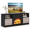 TV Stand with LED Lights for 65” TVs-Black
