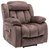 Electric Recliner Chair Fabric Upholstered Armchair Massage Heating Sofa Brown
