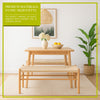 2x Wooden Wishbone Dining Benches Black/Natural Long Solid Wood Kitchen Seat