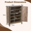 Shoe Cabinet Wooden 6 Tier Cupboard Double Door Rack Storage Unit Hallway Oak