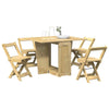 5 Piece Dining Set Foldable Wax Brown Pinewood K6T1