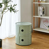 Plastic Storage Cabinet Floor Standing Round Cupboard Bedside Table Nightstand