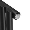 Vertical Radiator Black Oval Column Single 1600 x 392 Tall Upright Modern Rads