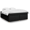 Box Spring Bed with Black 180x200 Fabric Q5E0