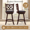 2Pcs Bar Stools Swivel Counter Height Bar Pub Stools Set w/Cushioned Seat 24"