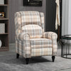 HOMCOM Recliner Chair for Living Room Wingback Chair with Padded Armrest Khaki