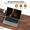Computer Desk with Power Outlets LED Gaming Desk Home Office Desk 2 Drawer Shelf